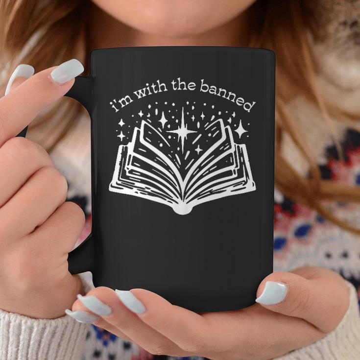 I'm With The Banned Fight Book Bans Reader Activist Reading Graphic Print Coffee Mug Unique Gifts