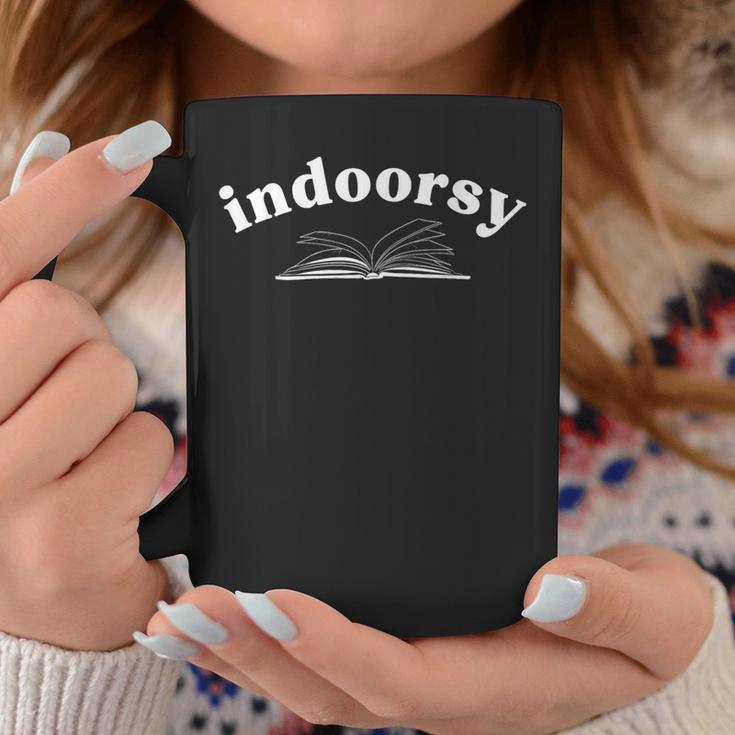 Indoorsy Bookwork Books Lover Homebody Stay Inside Graphic Print Coffee Mug Unique Gifts