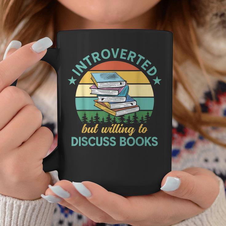 Introverted But Willing To Discuss Books Read a Book Graphic Print Coffee Mug Unique Gifts