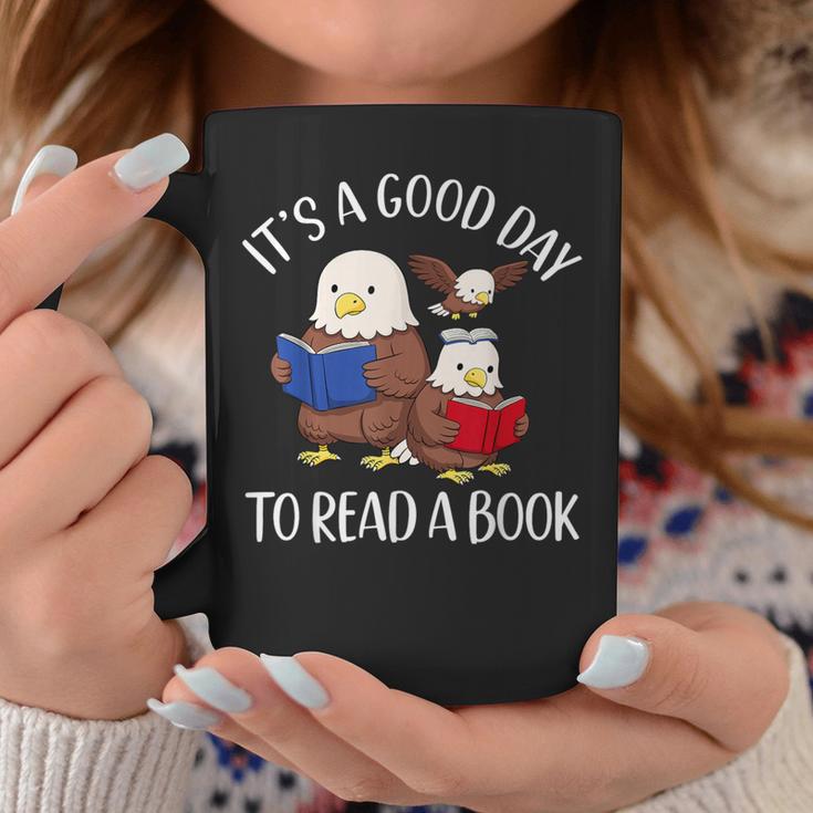 It's A Good Day To Read A Book Eagle Librarian Bookworm Graphic Print Coffee Mug Unique Gifts