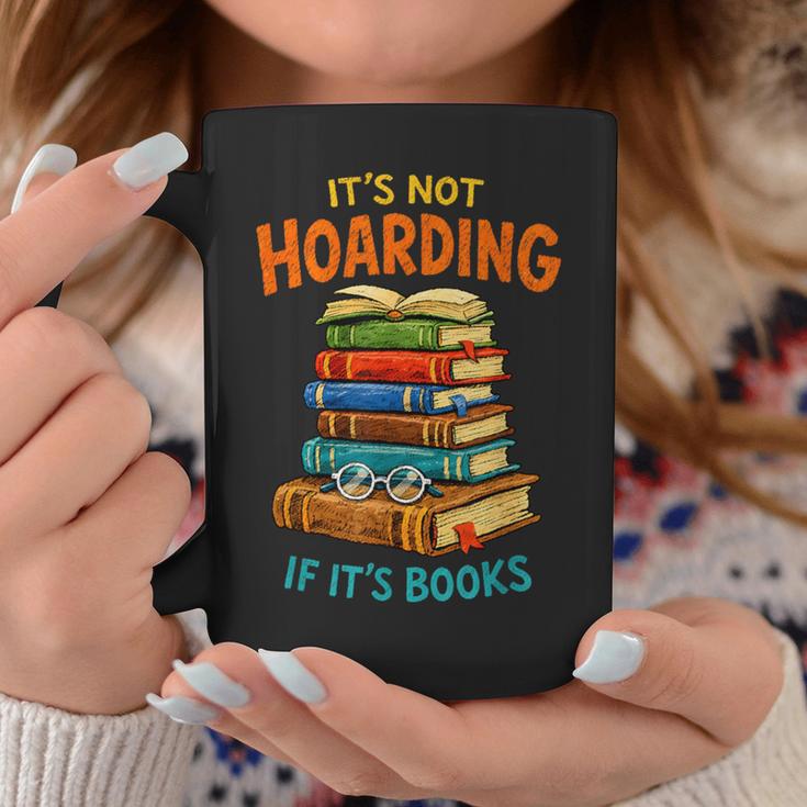 It’s Not Hoarding If It’s Books Classic Distressed Bookworm Graphic Print Coffee Mug Unique Gifts