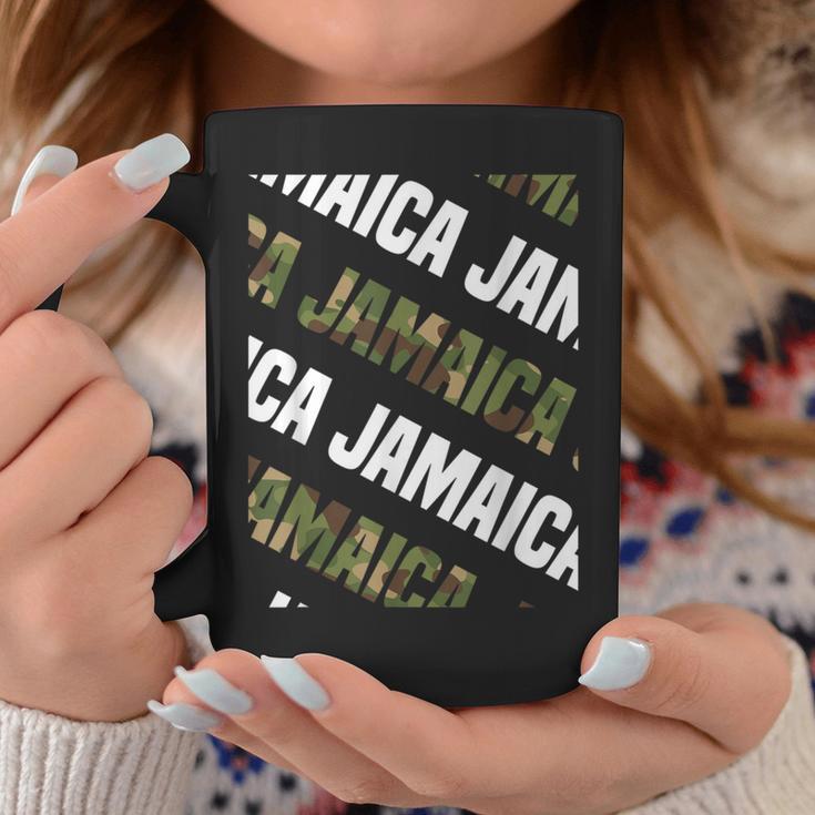 Jamaicaカモ柄グリーンカモフラージュ コーヒーマグ 面白い贈り物