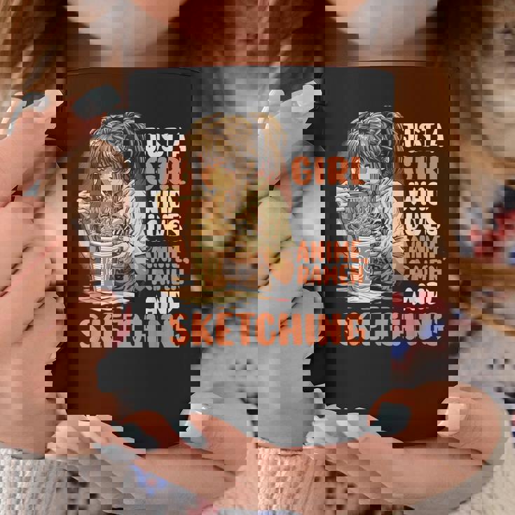 Just A Girl Who Loves Anime Ramen Andketching Anime Manga コーヒーマグ 面白い贈り物