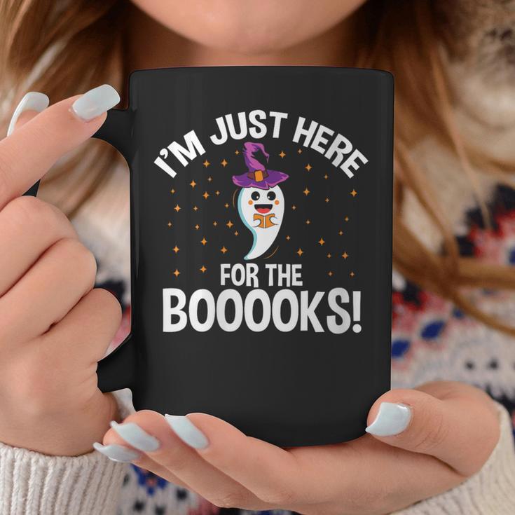 Just Here For The Boooks Ghost Teacher Halloween Book Lover Graphic Print Coffee Mug Unique Gifts