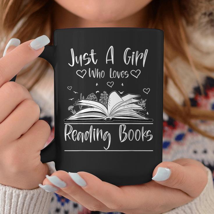 Just A Girl Who Loves Books Book Lovers Graphic Print Coffee Mug Unique Gifts