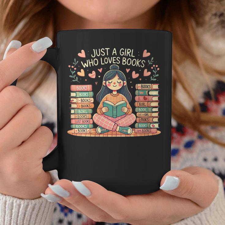 Just A Girl Who Loves Books Girls Books Lovers Reading Graphic Print Coffee Mug Unique Gifts