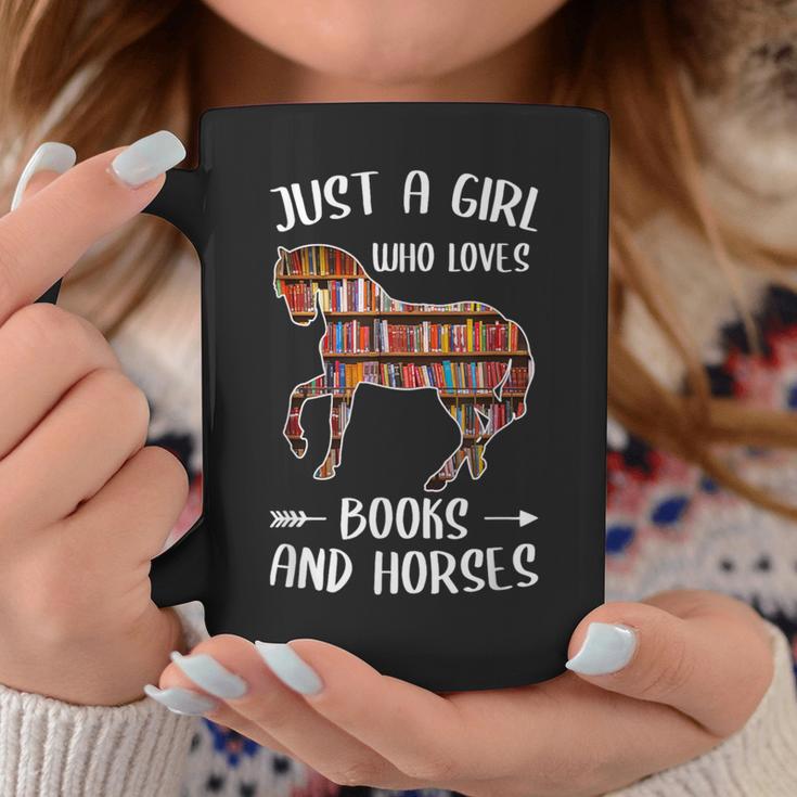 Just A Girl Who Loves Books And Horses Reading Graphic Print Coffee Mug Unique Gifts
