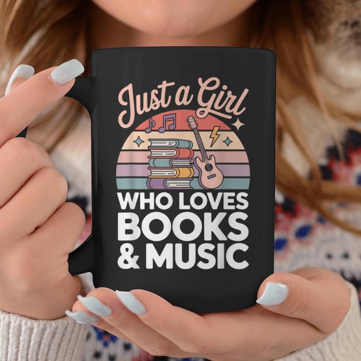 Just a Girl Who Loves Books And Music Graphic Print Coffee Mug Unique Gifts