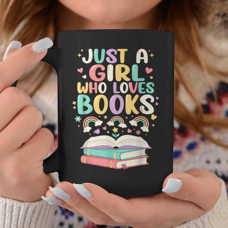 Just A Girl Who Loves Books Reading Bookworm & Read Book Graphic Print Coffee Mug Unique Gifts