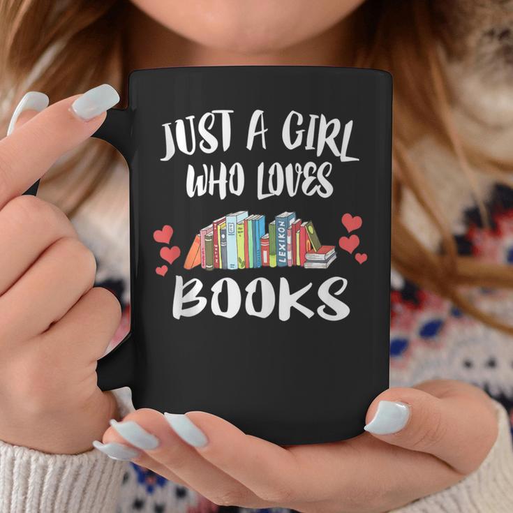 Just A Girl Who Loves Books Reading Graphic Print Coffee Mug Unique Gifts
