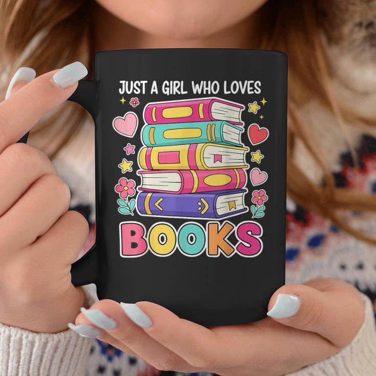 Just A Girl Who Loves Books Reading Library Graphic Print Coffee Mug Unique Gifts