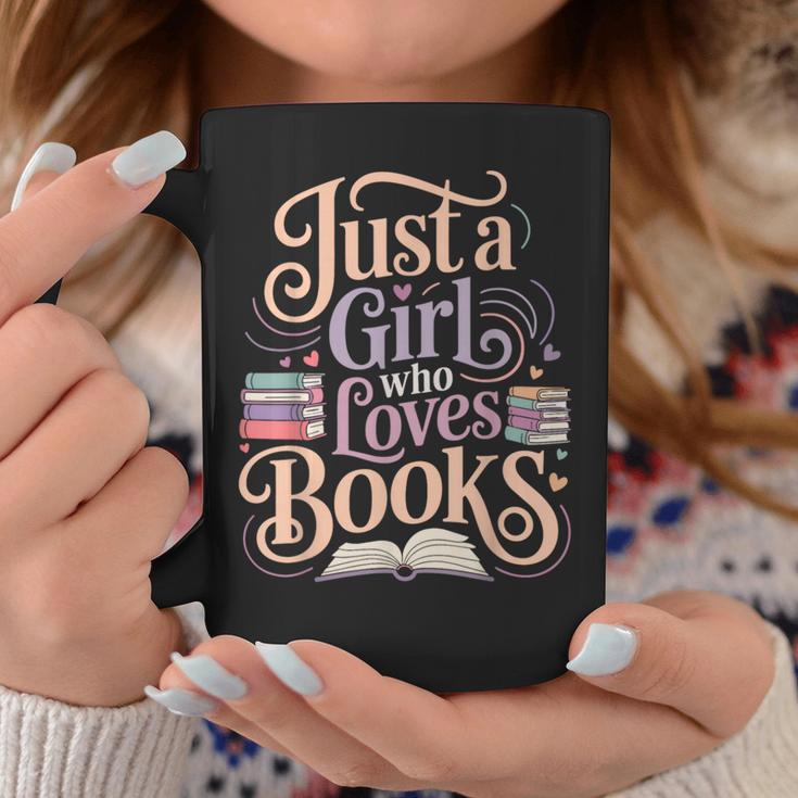 Just a Girl Who Loves Books Reading Lover Aesthetic Graphic Print Coffee Mug Unique Gifts