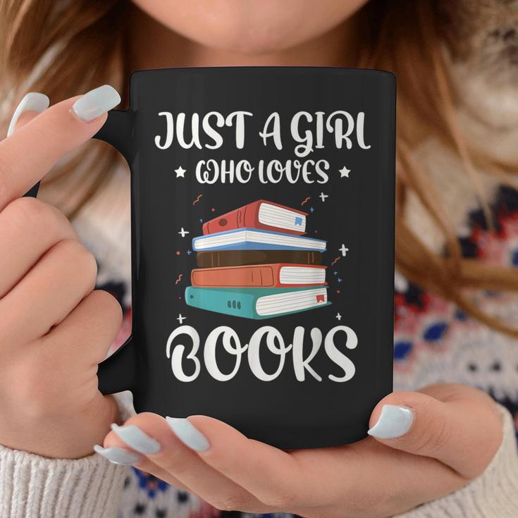 Just A Girl Who Loves Books Women Book Lovers Bookish Girls Graphic Print Coffee Mug Unique Gifts