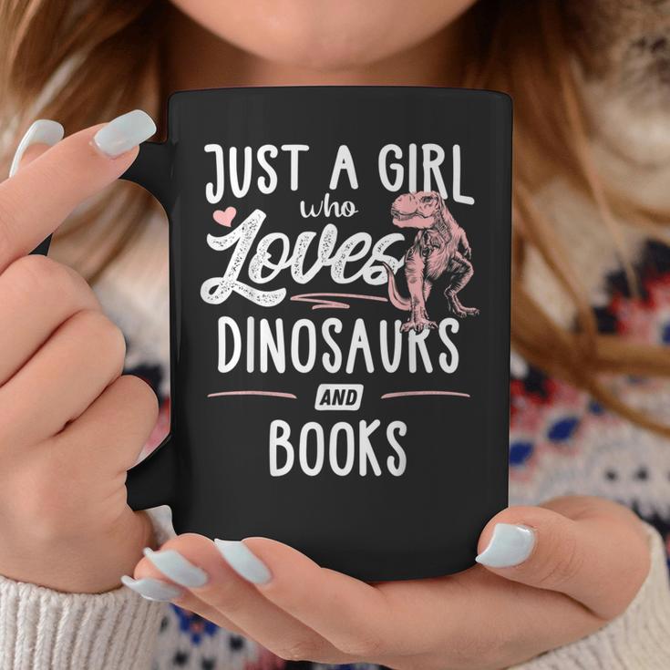 Just A Girl Who Loves Dinosaurs And Books Dinosaur Graphic Print Coffee Mug Unique Gifts