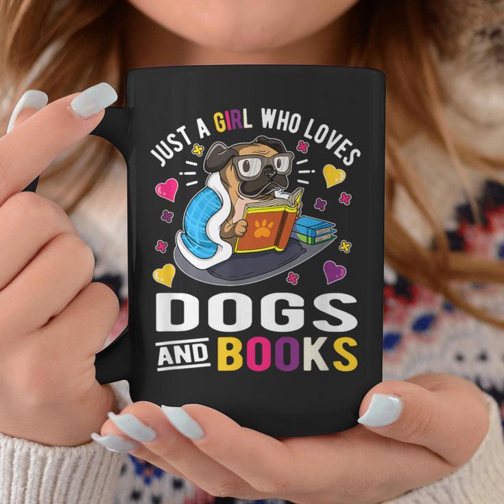Just A Girl Who Loves Dogs And Books Graphic Print Coffee Mug Unique Gifts