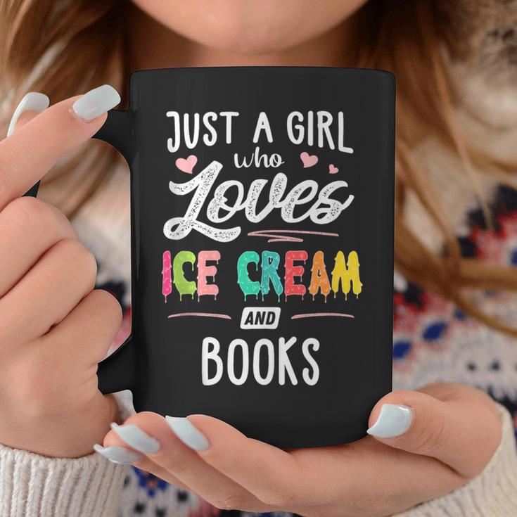 Just A Girl Who Loves Ice Cream And Books Women Graphic Print Coffee Mug Unique Gifts Just A Girl Who Loves Ice Cream And Books Women Graphic Print Coffee Mug Unique Gifts