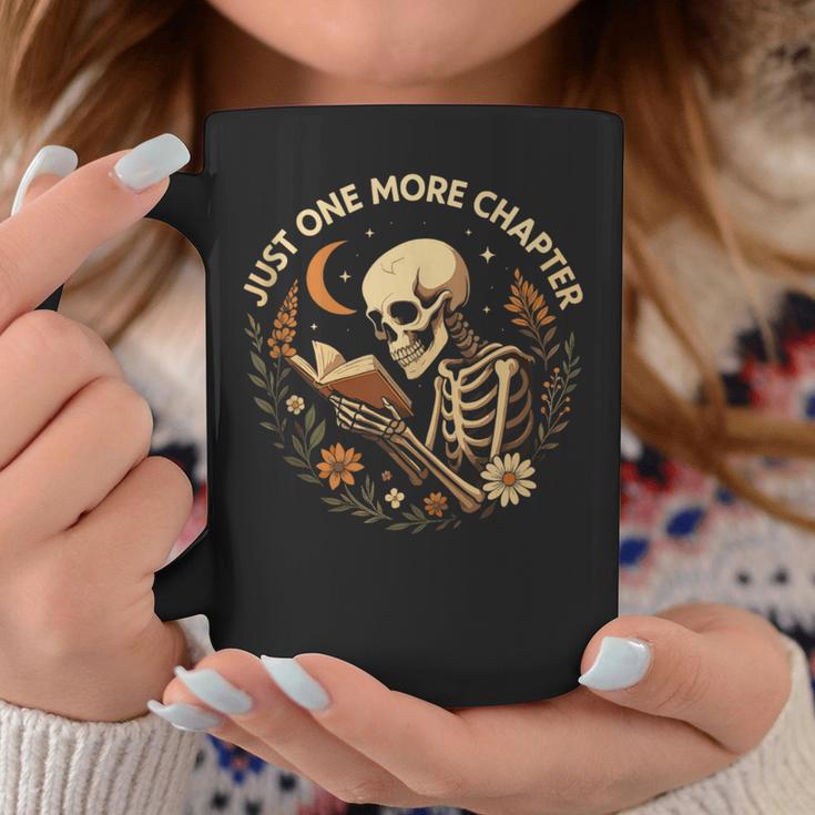 Just One More Chapter Book Lover Bookish Reading Skeleton Graphic Print Coffee Mug Unique Gifts