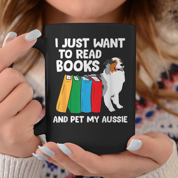 I Just Want To Read Books And Pet My Aussie Graphic Print Coffee Mug Unique Gifts