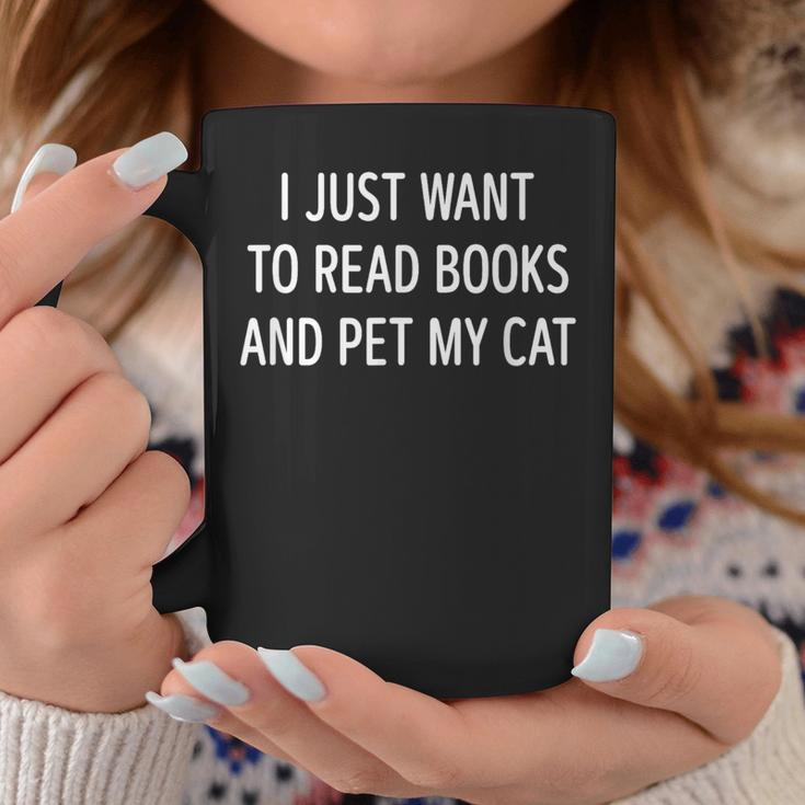 I Just Want To Read Books And Pet My Cat Men Women Kids Graphic Print Coffee Mug Unique Gifts