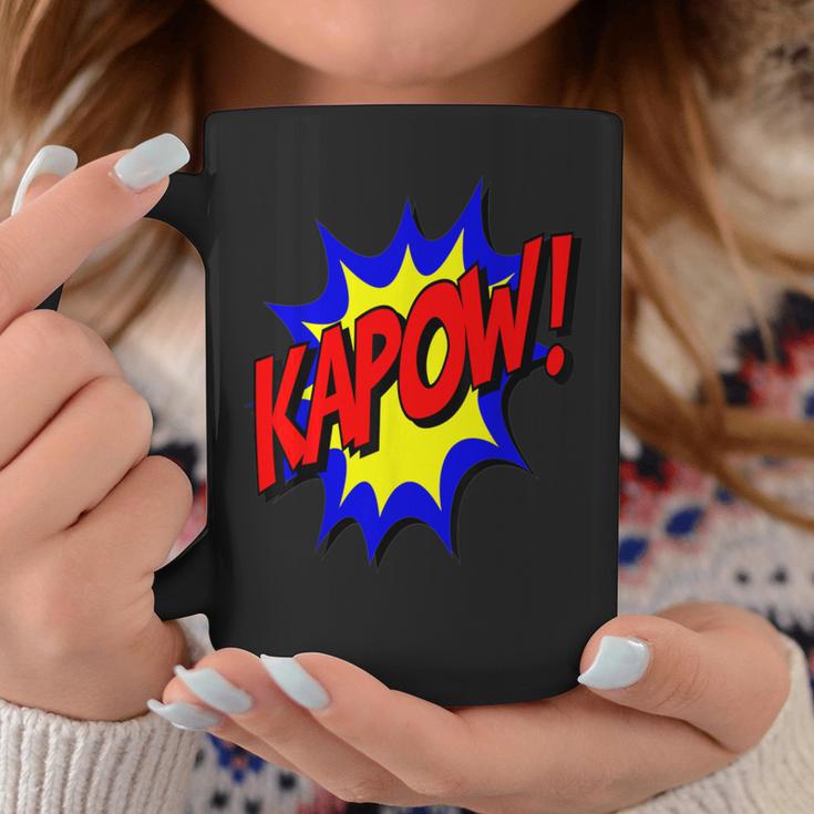 KAPOW Action Super Hero Retro Comic Book Bubble Superhero Graphic Print Coffee Mug Unique Gifts