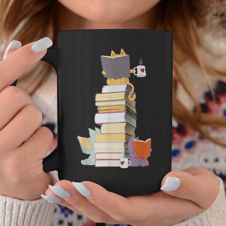 Kawaii Cats Books Coffee Graphic Print Coffee Mug Unique Gifts