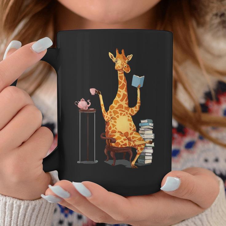 Kawaii Cute Giraffes Books And Tea Women's Graphic Print Coffee Mug Unique Gifts