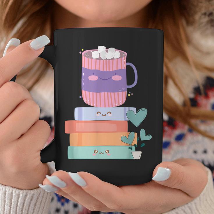 Kawaii Pastel Goth Cute Hot Chocolate Book Lover Anime Art Graphic Print Coffee Mug Unique Gifts