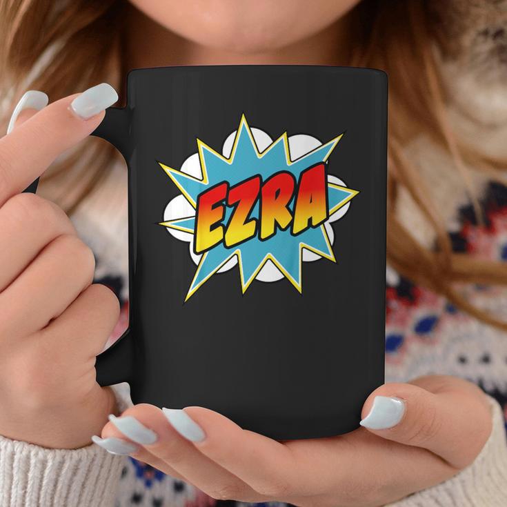 Kids Boys Ezra Comic Book Superhero Name Graphic Print Coffee Mug Unique Gifts