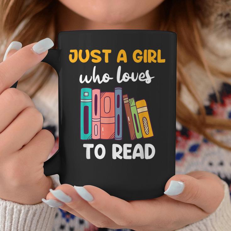 Ladies Books Just a Girl Who Loves To Read Girl Graphic Print Coffee Mug Unique Gifts