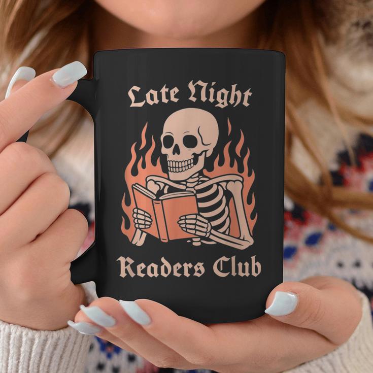 Late Night Readers Club Skeleton Book Lover Graphic Print Coffee Mug Unique Gifts Late Night Readers Club Skeleton Book Lover Graphic Print Coffee Mug Unique Gifts