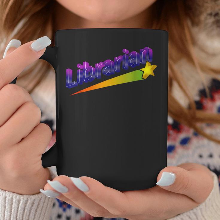 Librarian Books Retro 80s Style Reading Book Lover Graphic Print Coffee Mug Unique Gifts