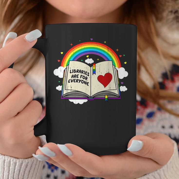 Libraries Are For Everyone Book Ally Gay Pride LGBTQ Month Graphic Print Coffee Mug Unique Gifts