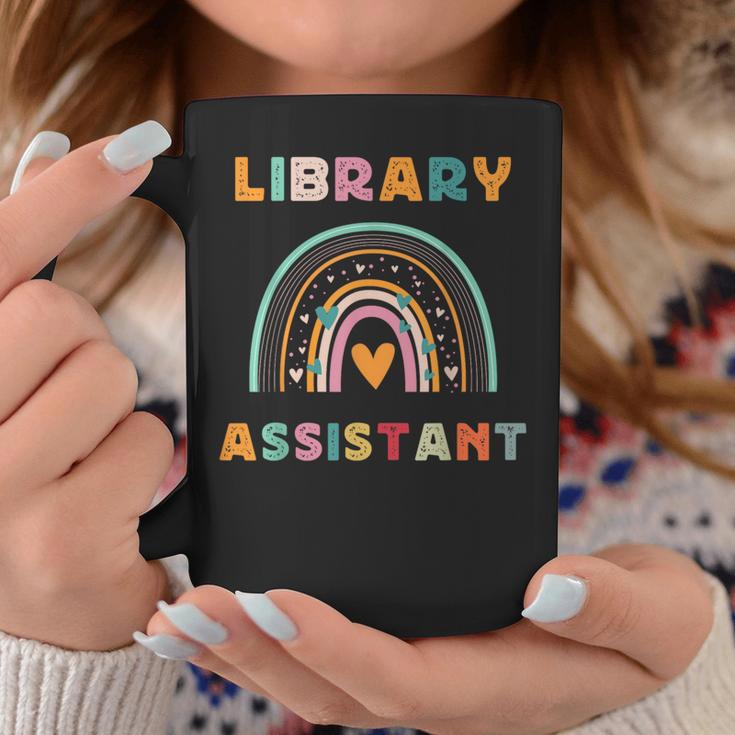 Library Assistant Funny Rainbow Reading Library Book Lover Graphic Print Coffee Mug Unique Gifts