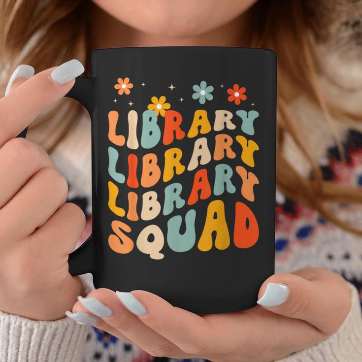 Library Squad Team Librarian Teacher Book Lover Retro Groovy Graphic Print Coffee Mug Unique Gifts