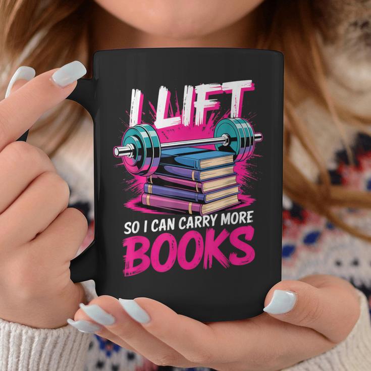 I Lift So I Can Carry More Books Bookworm Library Nerd Graphic Print Coffee Mug Unique Gifts