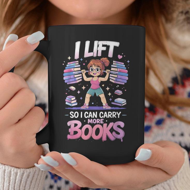Lift So I Can Carry More Books Reading Lovers Workout Girl Graphic Print Coffee Mug Unique Gifts