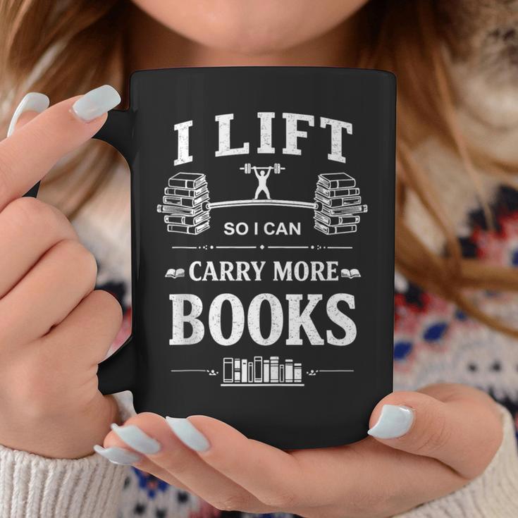 I Lift So I Can Carry More Books Reading Workout Gym Graphic Print Coffee Mug Unique Gifts
