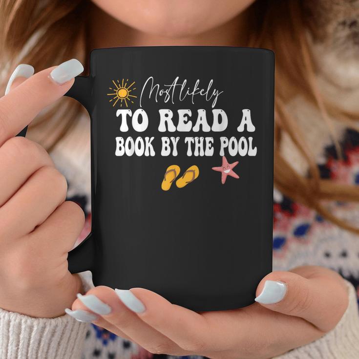 Most Likely To Read a Book By The Pool Graphic Print Coffee Mug Unique Gifts