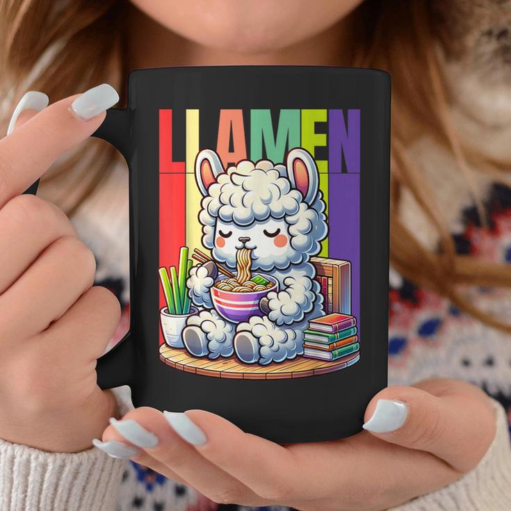 Llamen Cute Kawaii Llama Eating Ramen And Reading Books Graphic Print Coffee Mug Unique Gifts Llamen Cute Kawaii Llama Eating Ramen And Reading Books Graphic Print Coffee Mug Unique Gifts