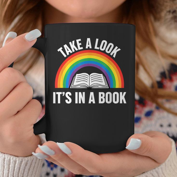 Take A Look It's In A Book Rainbow Reading Literary Graphic Print Coffee Mug Unique Gifts