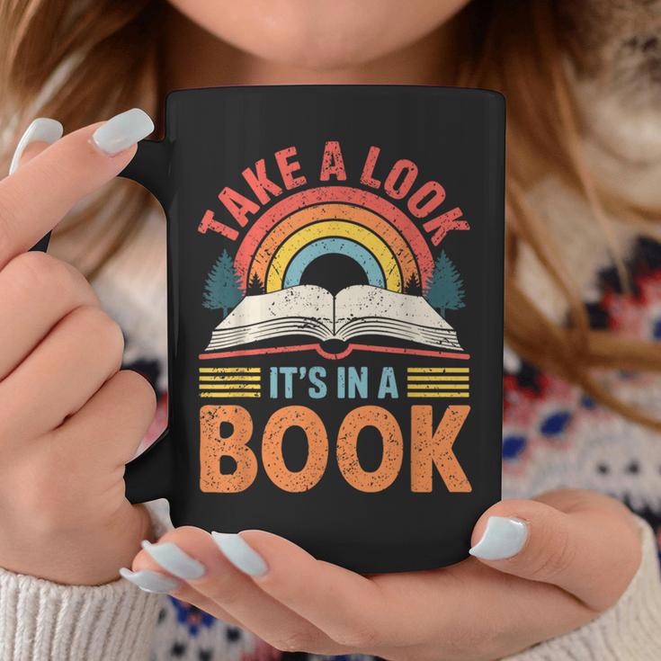 Take A Look It's In A Book Retro Reading Book Lover Graphic Print Coffee Mug Unique Gifts