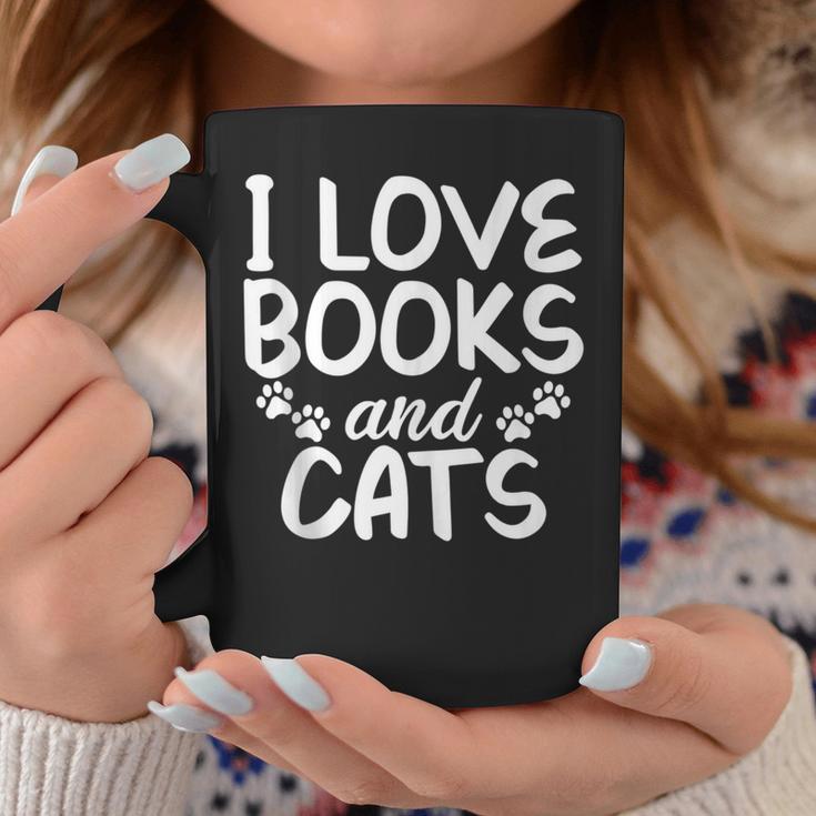 I Love Books And Cats Book Lover Graphic Print Coffee Mug Unique Gifts