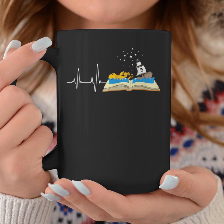 Love Books Heartbeat Reading Book Bibliophile Avid Reader Graphic Print Coffee Mug Unique Gifts