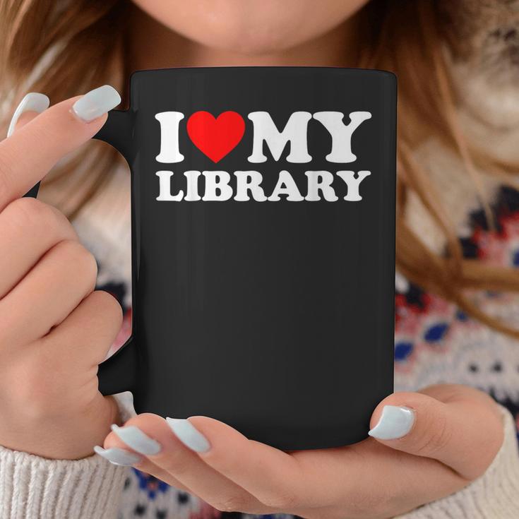 I Love My Library Heart For Book Lovers Readers Librarian Graphic Print Coffee Mug Unique Gifts