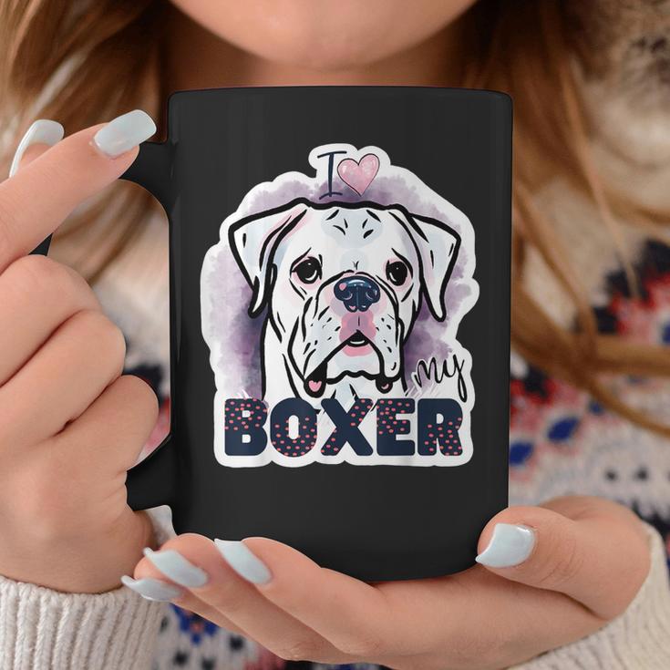 I Love My Boxer Dog Mom Dad Kawaii Dog Doodles ボクサー 犬 コーヒーマグ 面白い贈り物