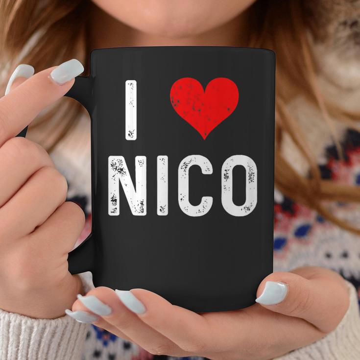 I Love Nico ハート アンティーク調 コーヒーマグ 面白い贈り物