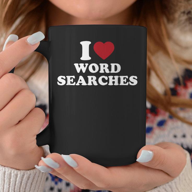 I Love Word Searches Puzzle Book Lover Graphic Print Coffee Mug Unique Gifts