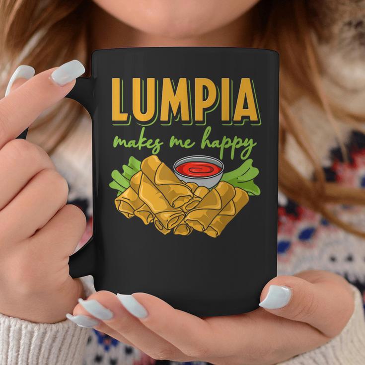 Lumpia Makes Me Happyルンピアは私を幸せにする フィリピンの春巻き 料理 食べ物 コーヒーマグ 面白い贈り物