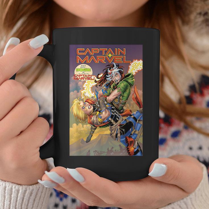 Marvel Captain Marvel Versus Rogue Revenge Comic Book Cover Graphic Print Coffee Mug Unique Gifts