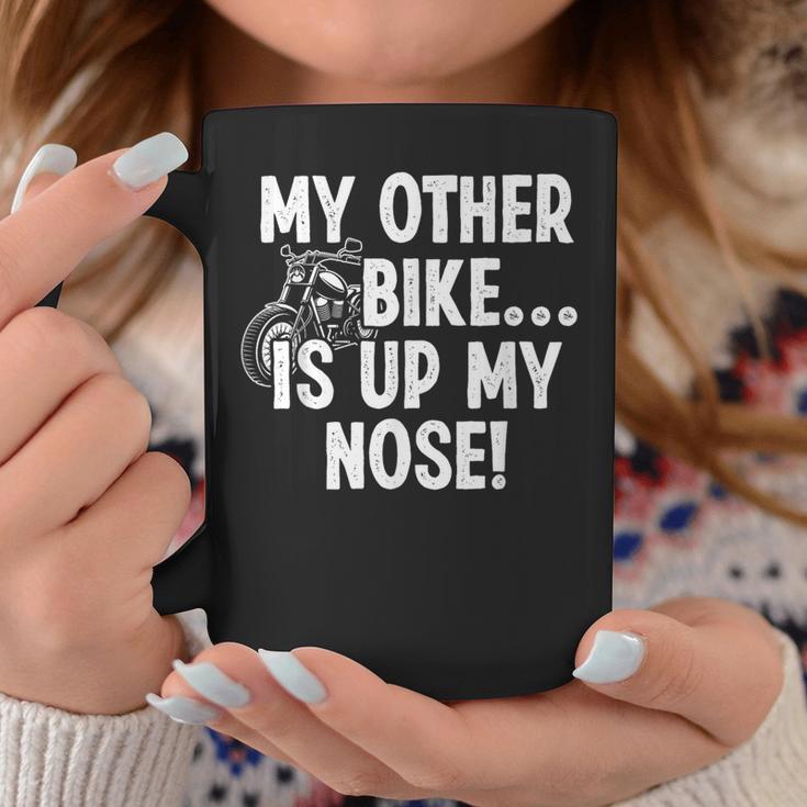 My Other Bike Is Up My Nose おもしろいびきオートバイバイカー コーヒーマグ 面白い贈り物
